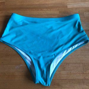 Green Aquamarine Color High Waist Bikini Bottoms Size M
